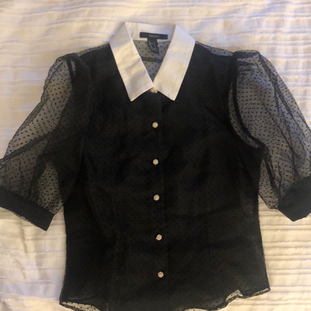 Organza button up top